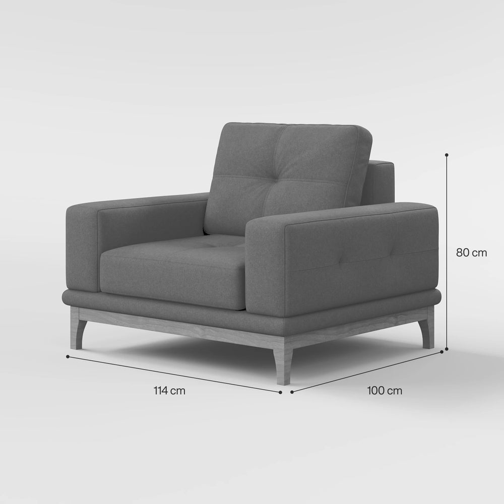 Contemporary Low-Profile Club Chair with Sculptural Wood Frame