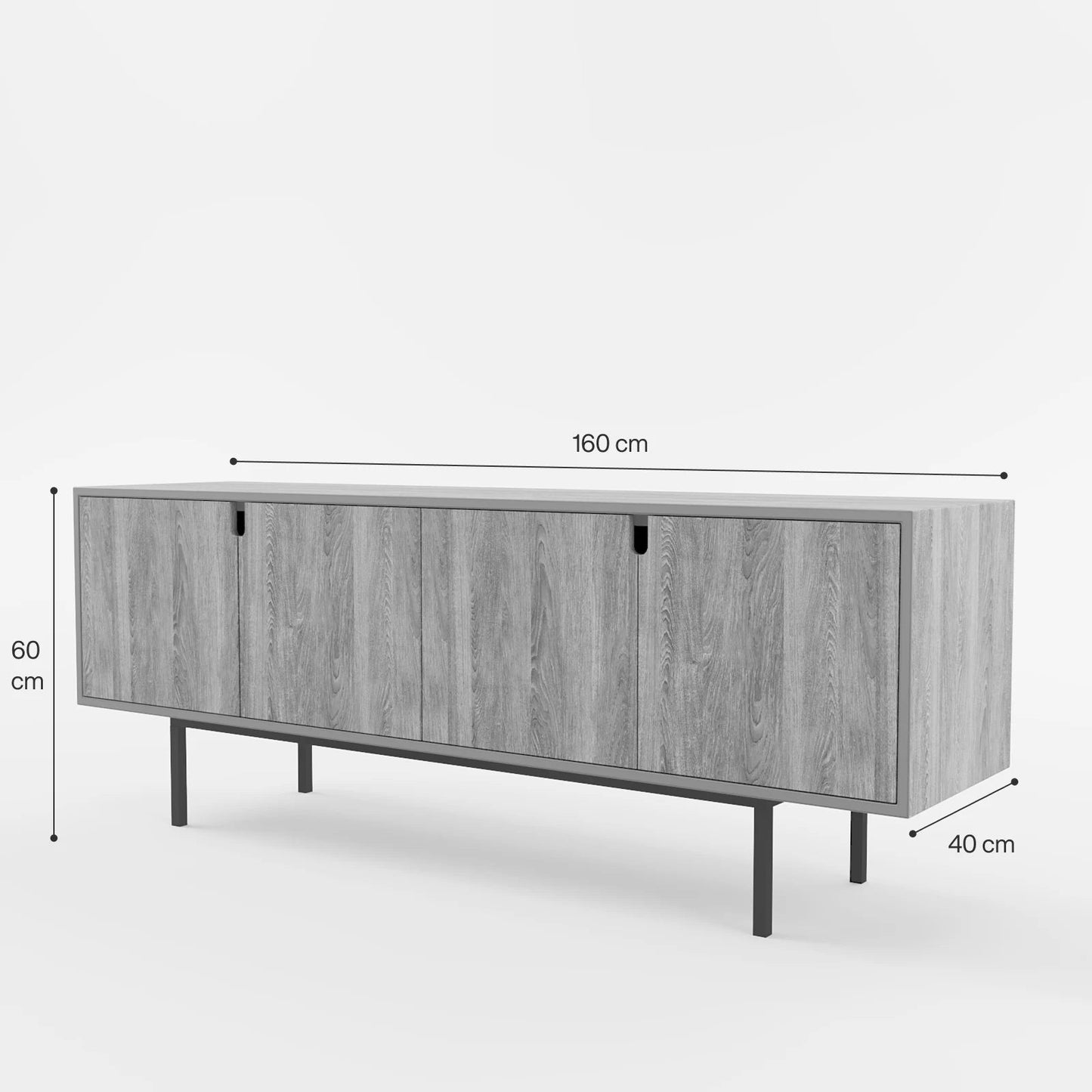 Ultra-Sleek Minimalist Black Media Console