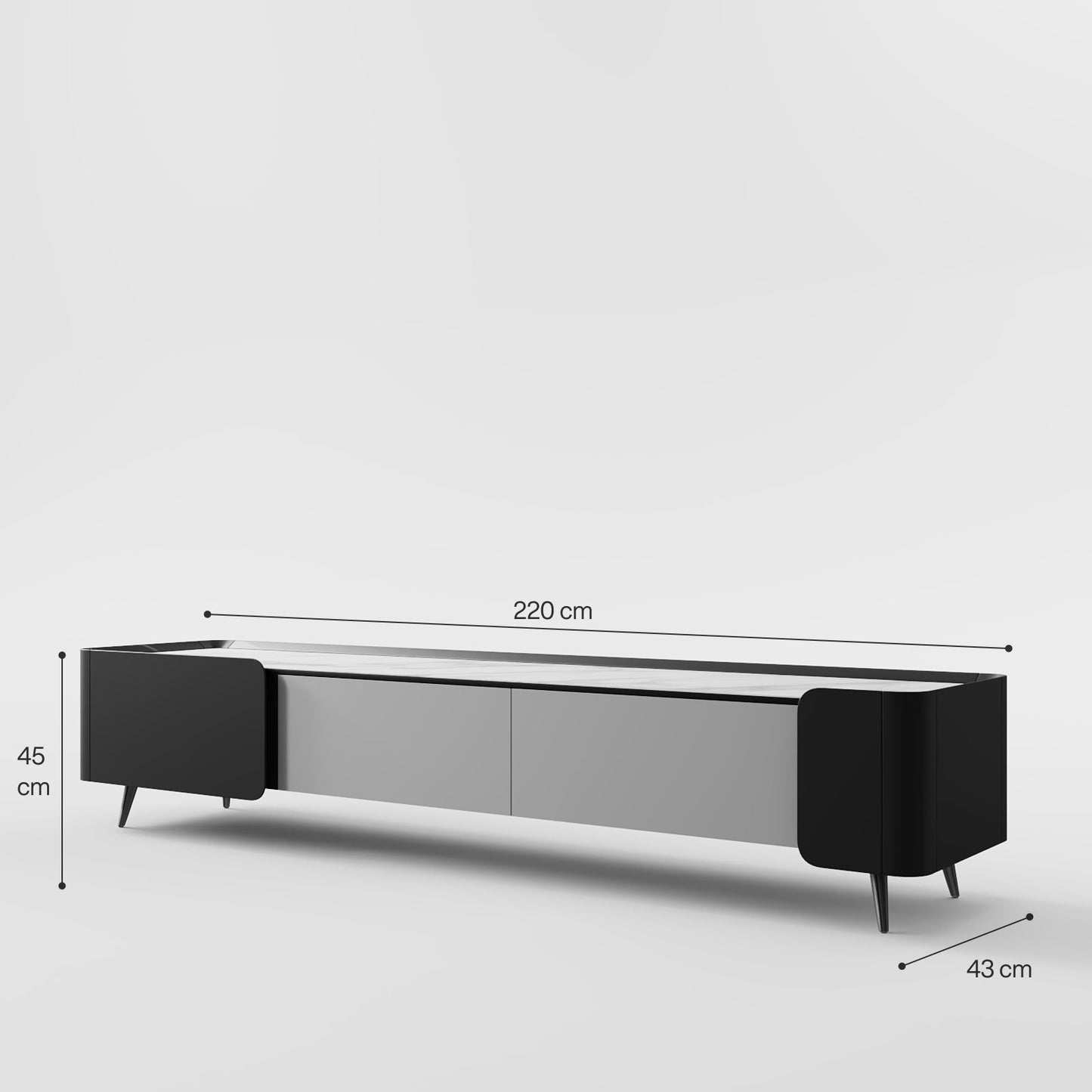White Slatted Console with Black X-Base