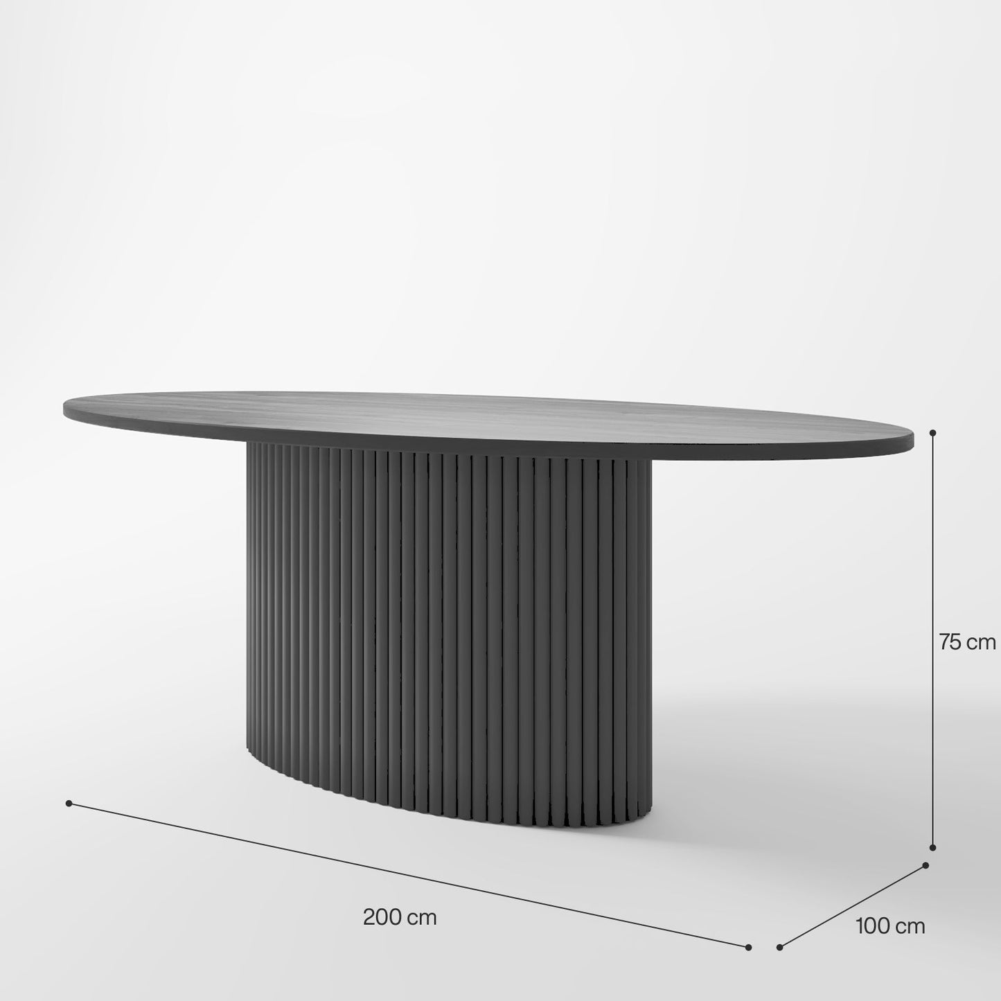 Minimalist Grand Pedestal Table with Bold Vertical Fluted Texture