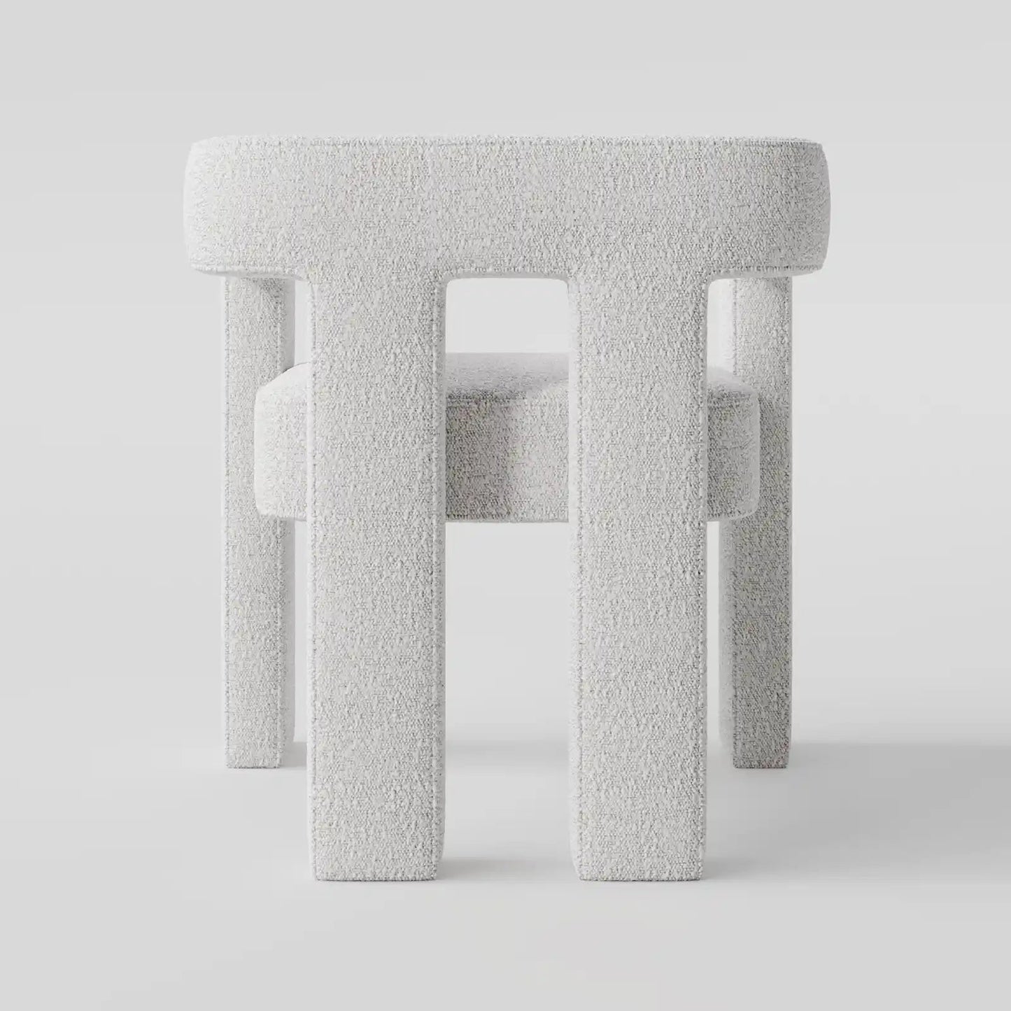 Modern Linear Accent Chair with Sculptural Pillar Frame