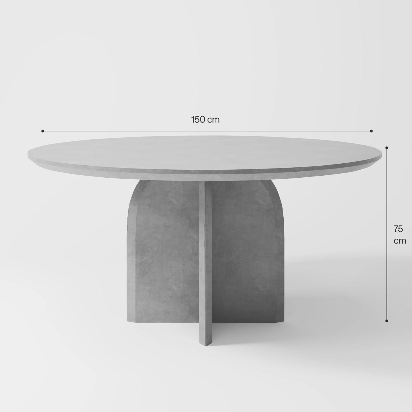 The Monolith Round Table: Modern Brutalist Centerpiece in Textured Grey Stone