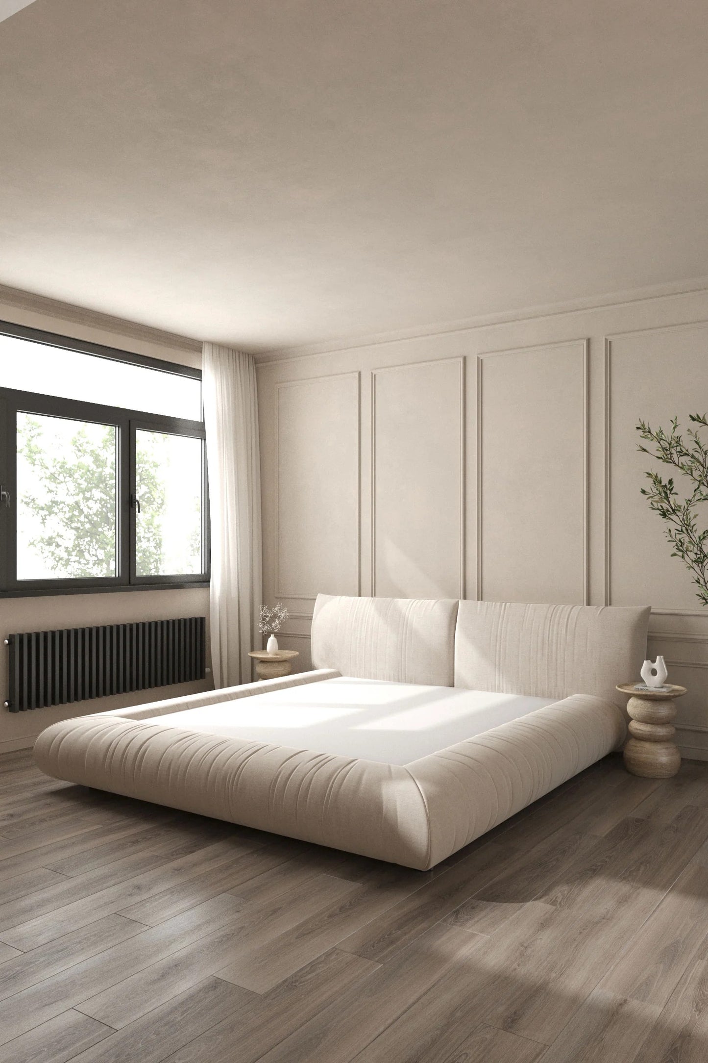 Artisan Pleated Sandstone Grand Bed