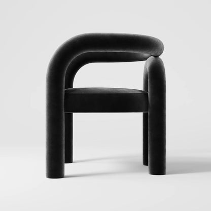 Minimalist Tubular Accent Chair with Geometric Support Silhouette