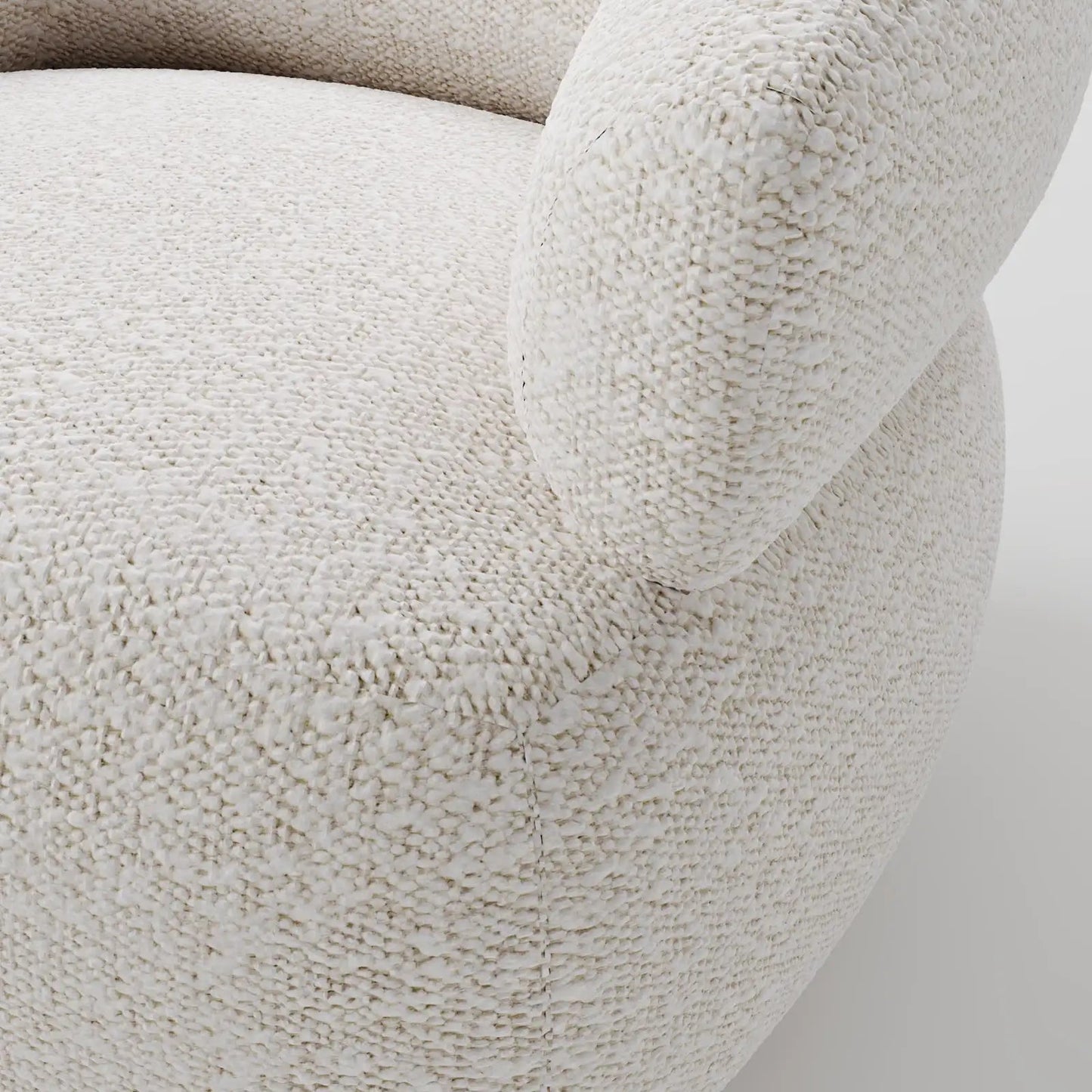 Modern Low-Profile Bouclé Accent Chair with Seamless Curved Design