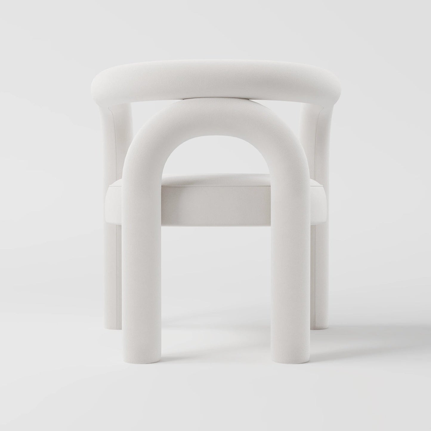 Minimalist Tubular Accent Chair with Geometric Support Silhouette