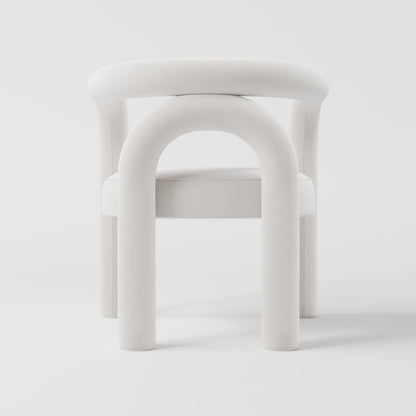 Minimalist Tubular Accent Chair with Geometric Support Silhouette