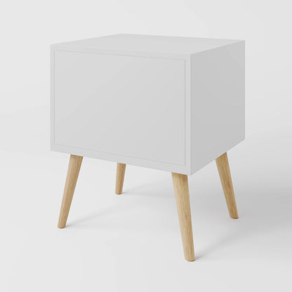 Arctic Minimalist Wood Bedside Table