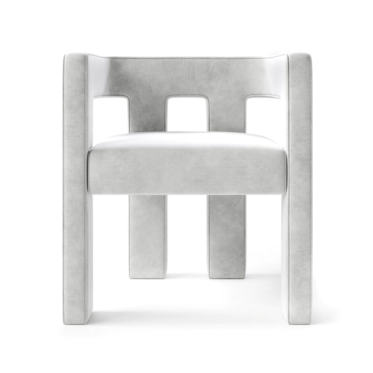 Modern Linear Accent Chair with Sculptural Pillar Frame