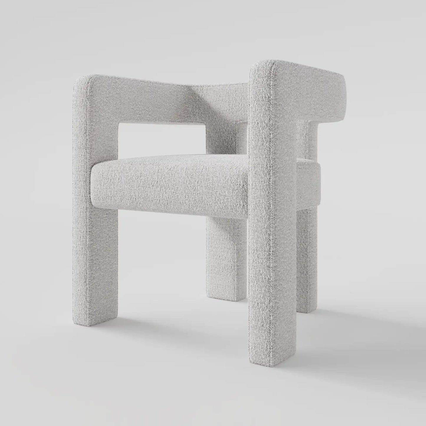 Modern Linear Accent Chair with Sculptural Pillar Frame