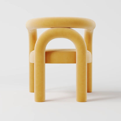 Minimalist Tubular Accent Chair with Geometric Support Silhouette