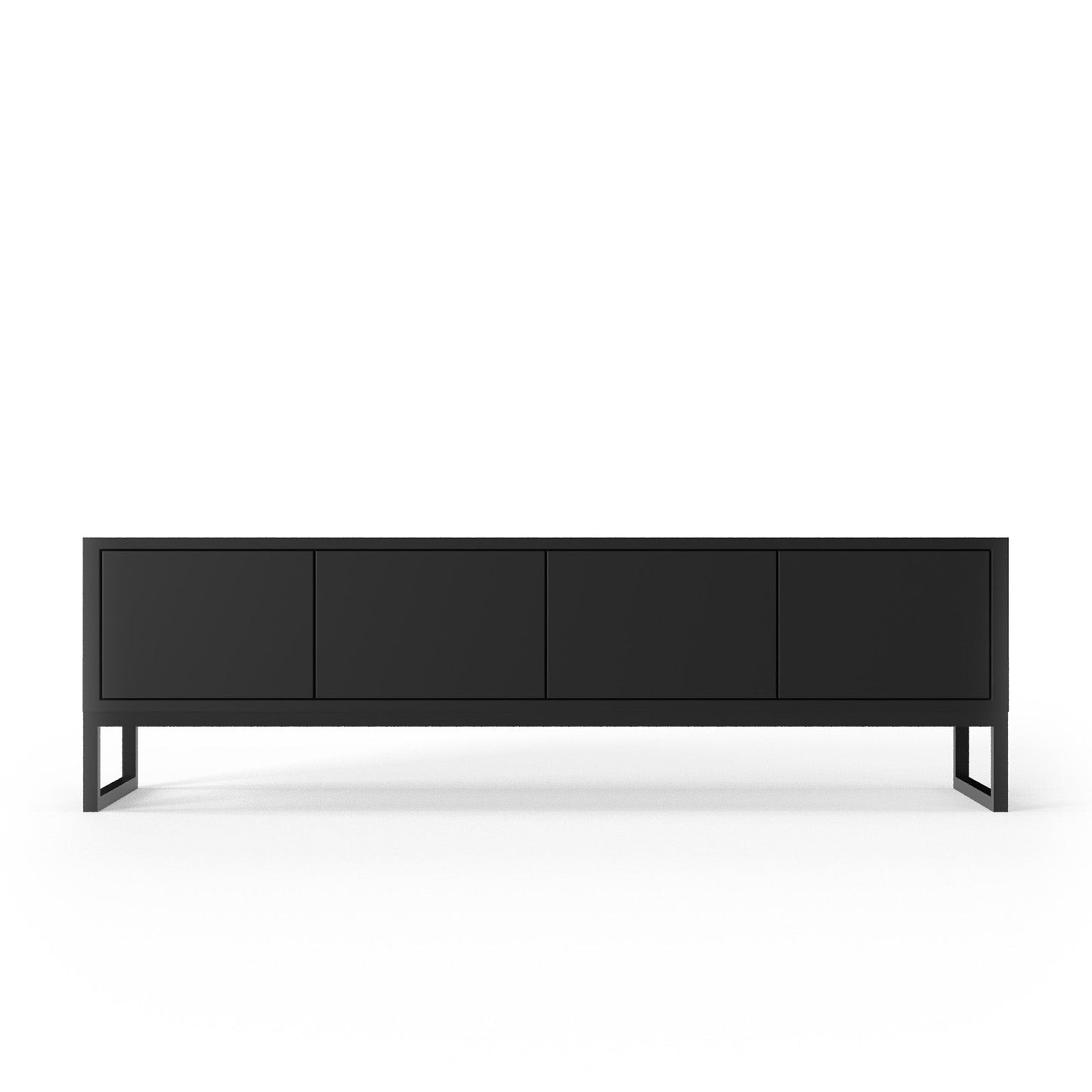 Matte Black Modern Media Console