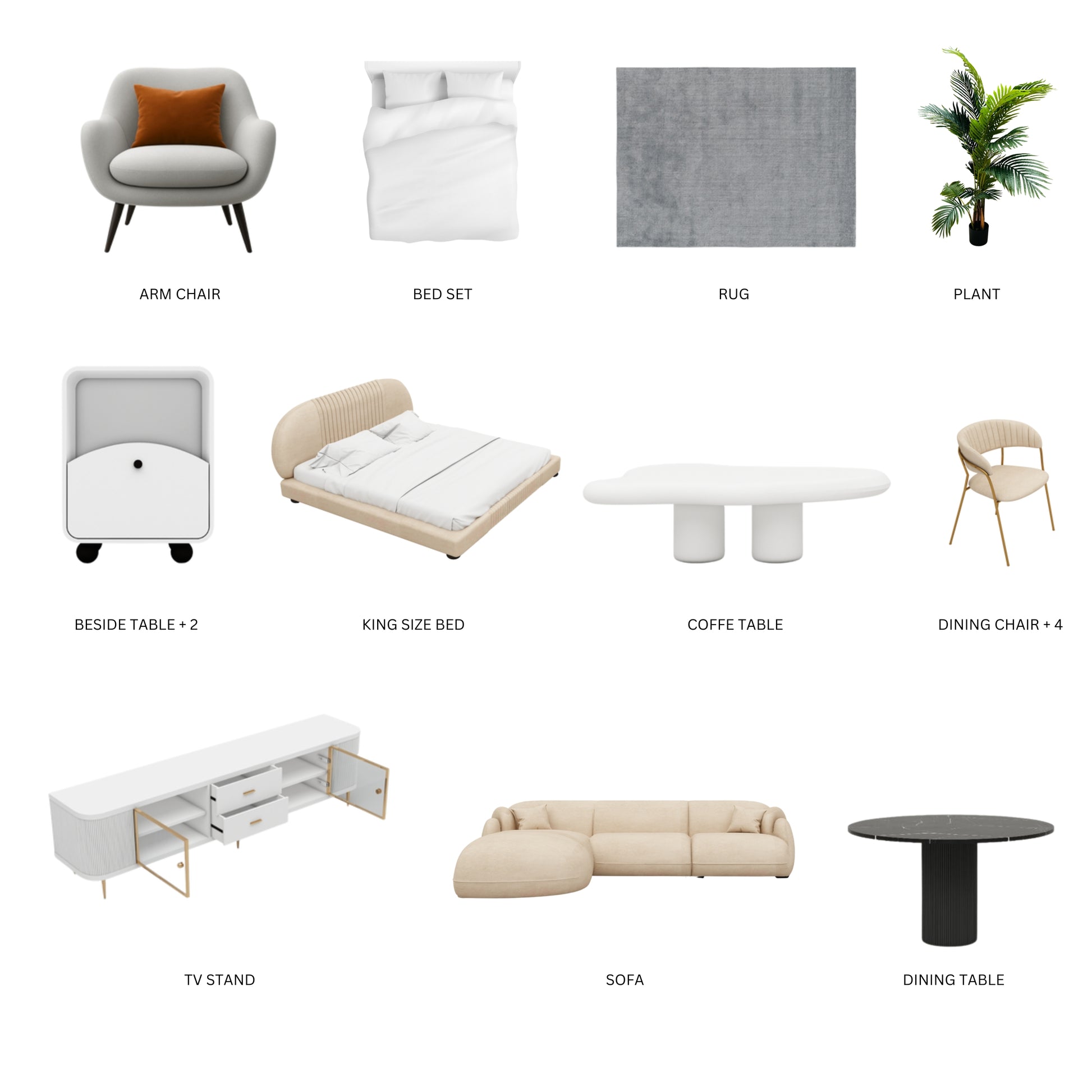 Beige/1Bedroom/20Items