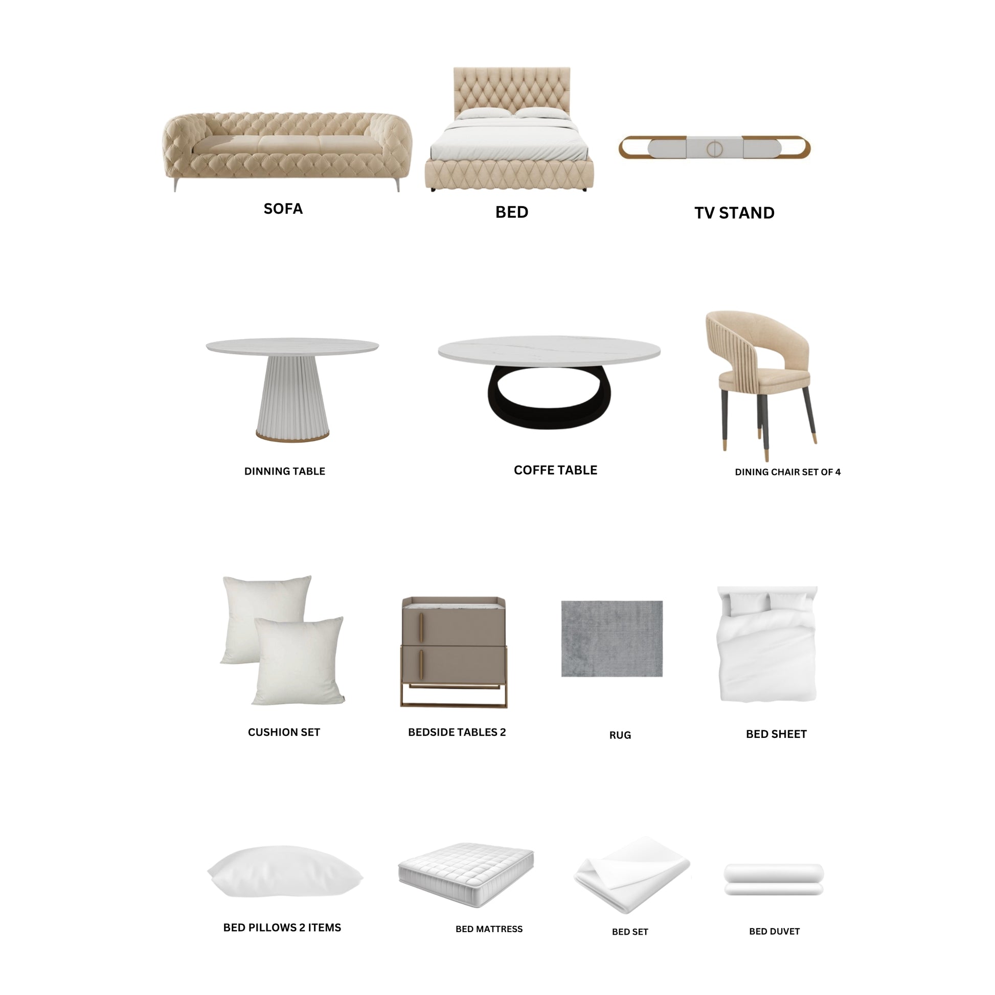 Beige/1-Bedroom20Items