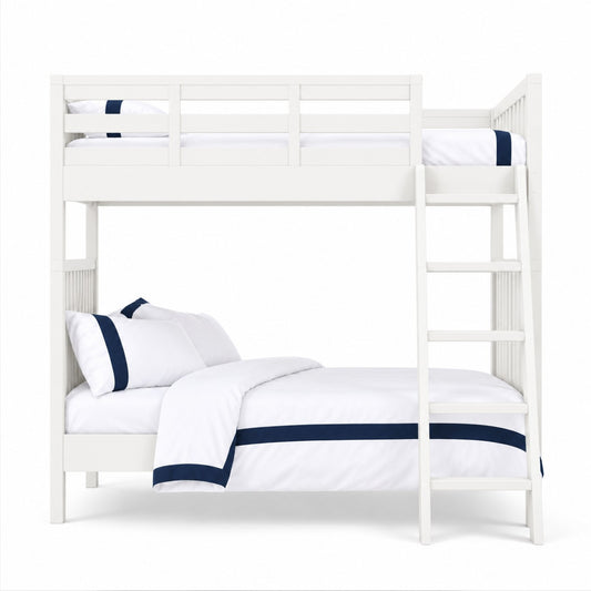 Juno twin bunk bed in white, 90 x 200cm, with side ladder
