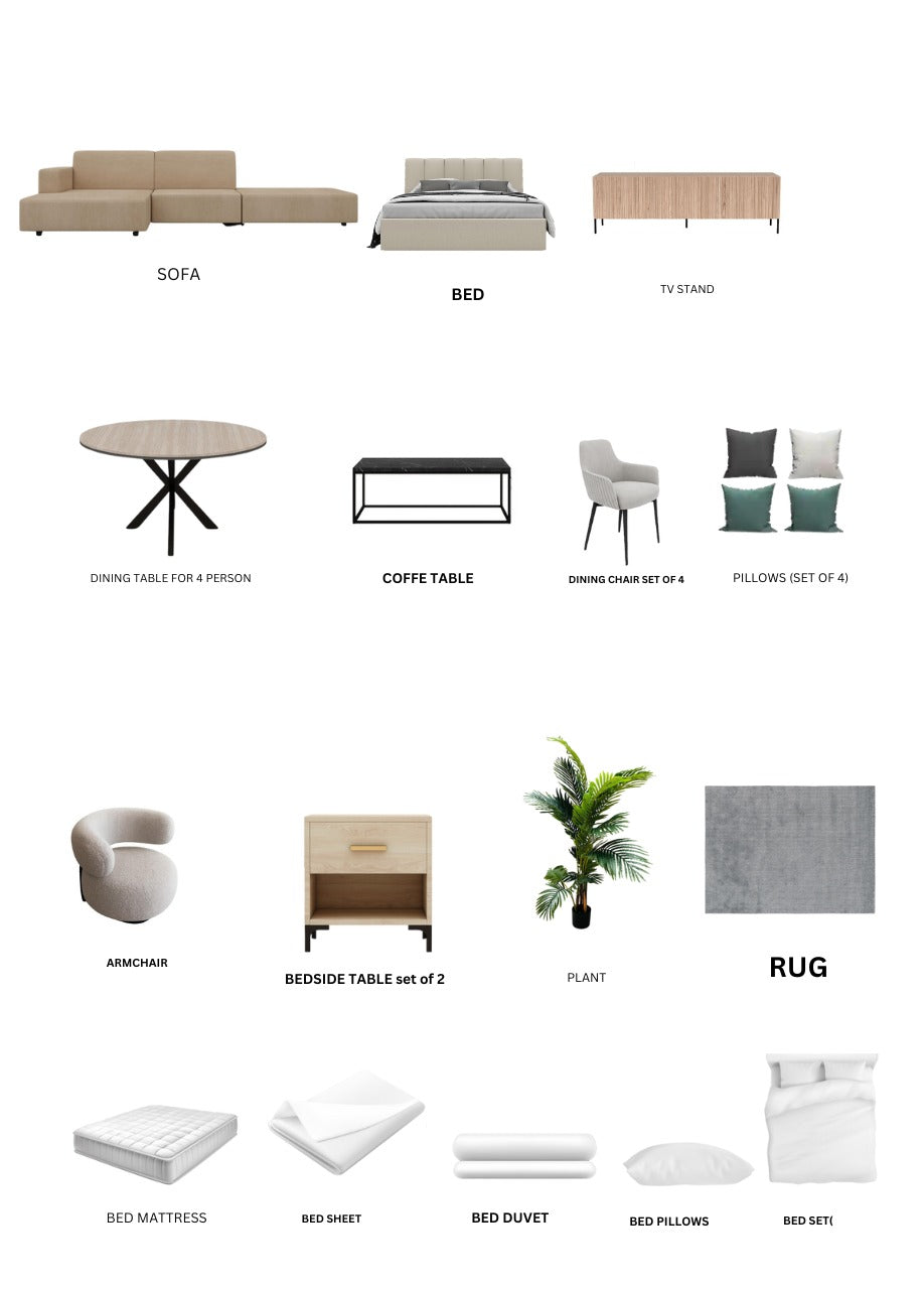 Beige/1-Bedroom/20Items