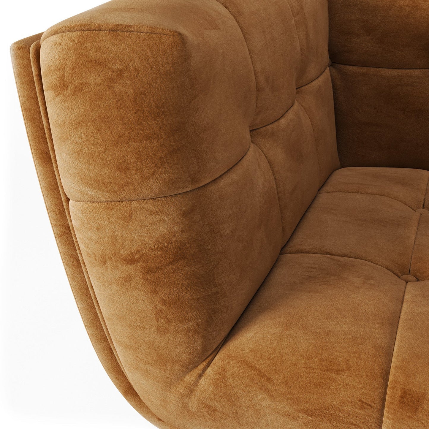 Modern Tan Velvet Accent Arm Chair