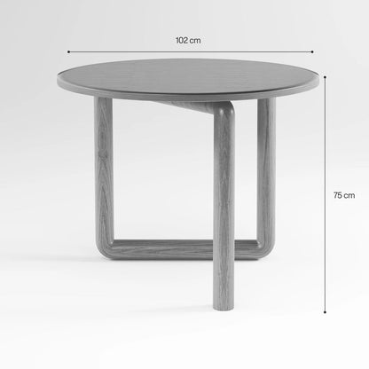 Minimalist High-Shine Purple Table featuring a Rounded Oval Top and Sturdy Pill Legs