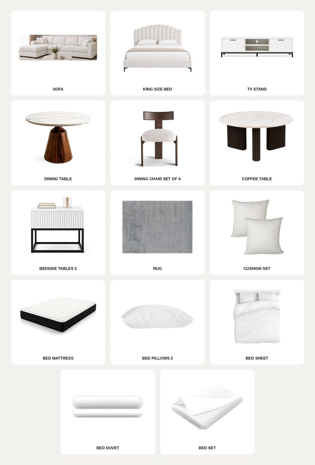 White/1-Bedroom20Items