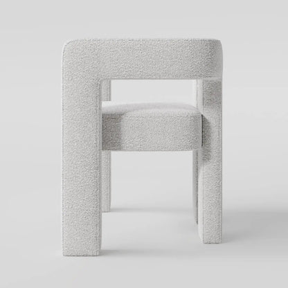 Modern Linear Accent Chair with Sculptural Pillar Frame