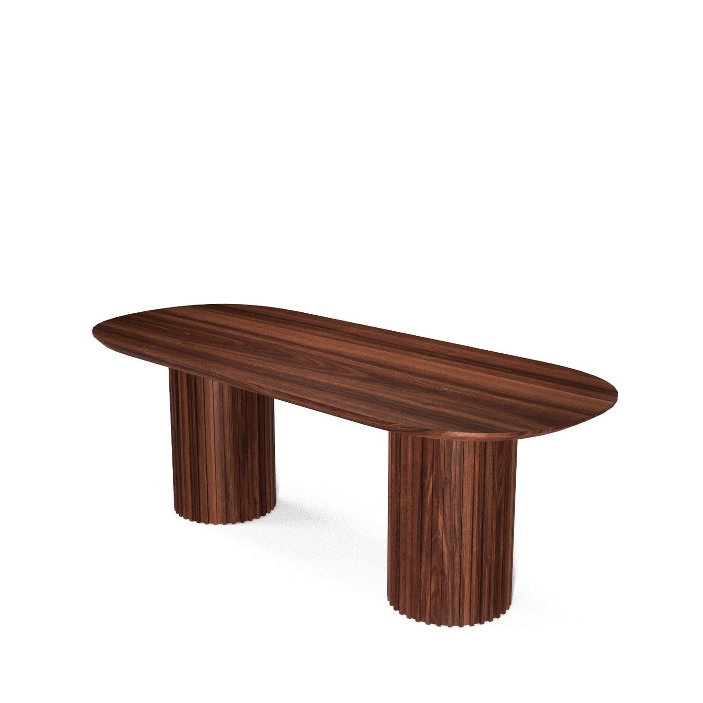 The Augustus Oval Table: Modern Architectural Centerpiece in Fluted Oak