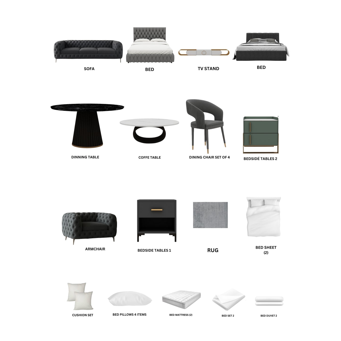 Gray/2-Bedroom29Items