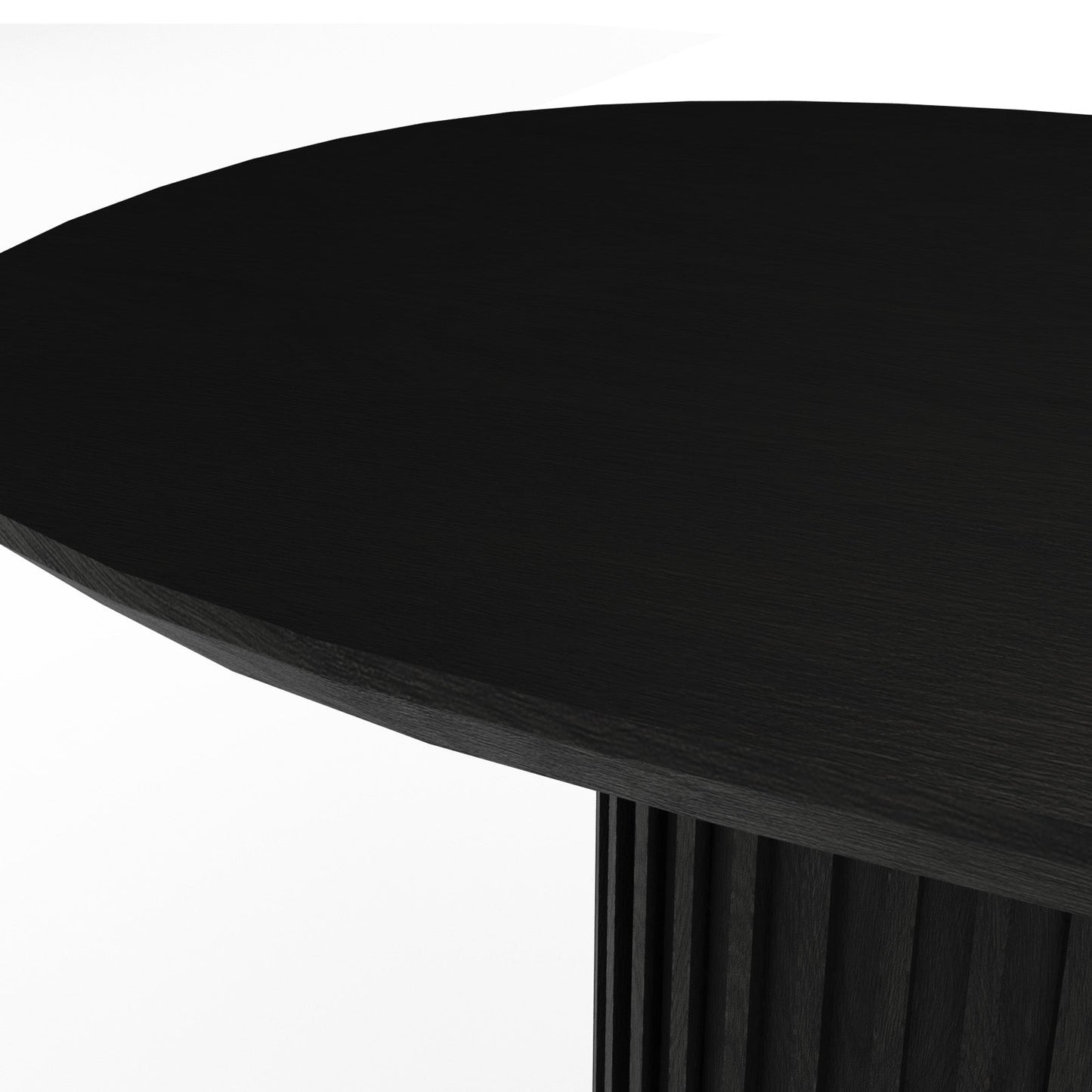 The Augustus Oval Table: Modern Architectural Centerpiece in Fluted Oak