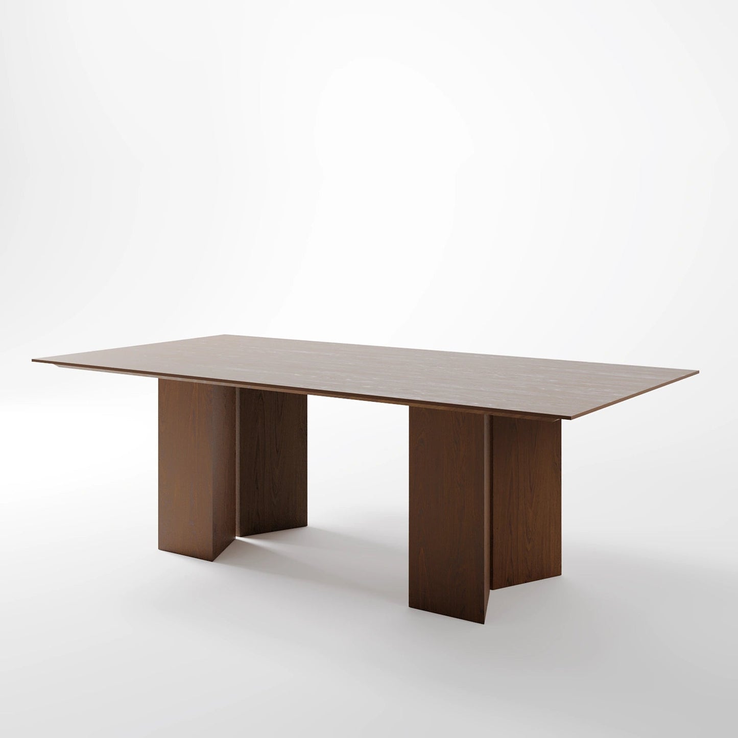 The Obelisk Dining Table: Minimalist Monolithic Table in Onyx Oak