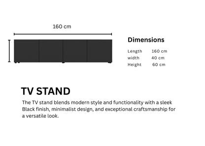Linear Slotted Oak & Onyx TV Stand