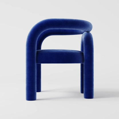 Minimalist Tubular Accent Chair with Geometric Support Silhouette