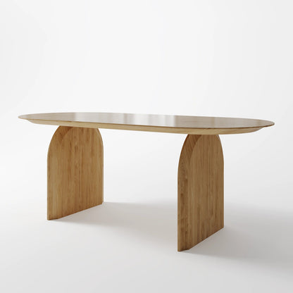 Minimalist Architectural Dining Table with Tapered Geometric Supports