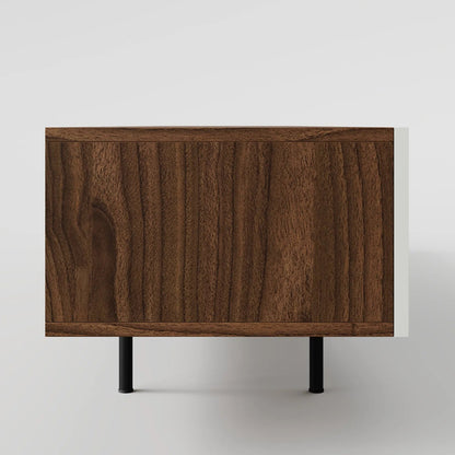 Mid-Century Modern Lowboard, Black & Natural Wood