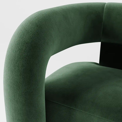 The Veridian Lounge: Architectural Sculptural Chair in Forest Velvet