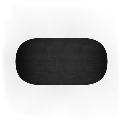 The Augustus Oval Table: Modern Architectural Centerpiece in Fluted Oak