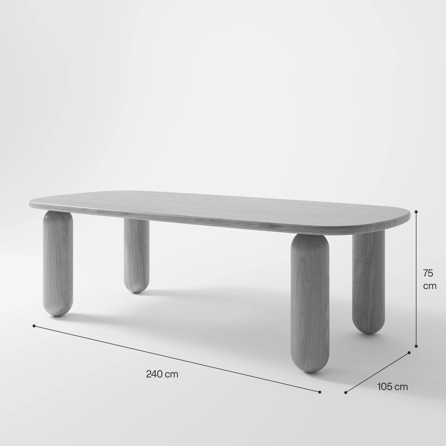 Contemporary Rectangular Marble Dining Table with Fluted Slab Pedestals