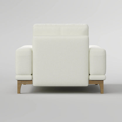 Contemporary Low-Profile Club Chair with Sculptural Wood Frame