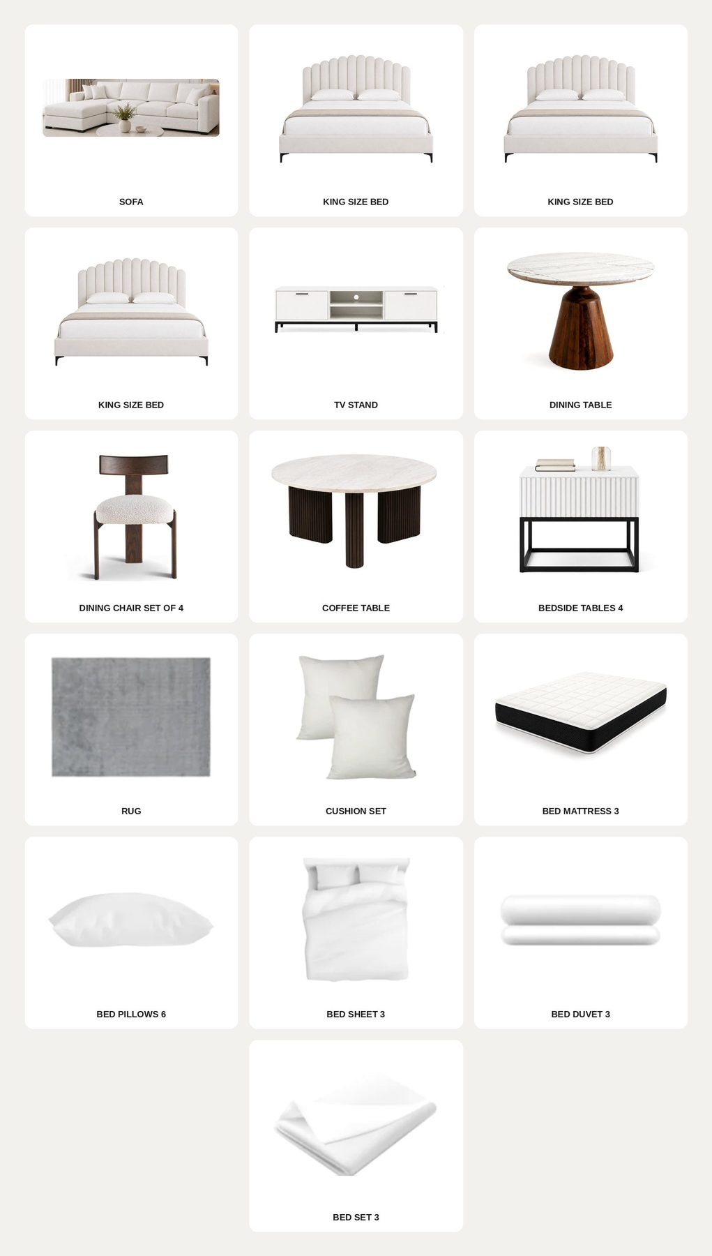 White/3-Bedroom36Items