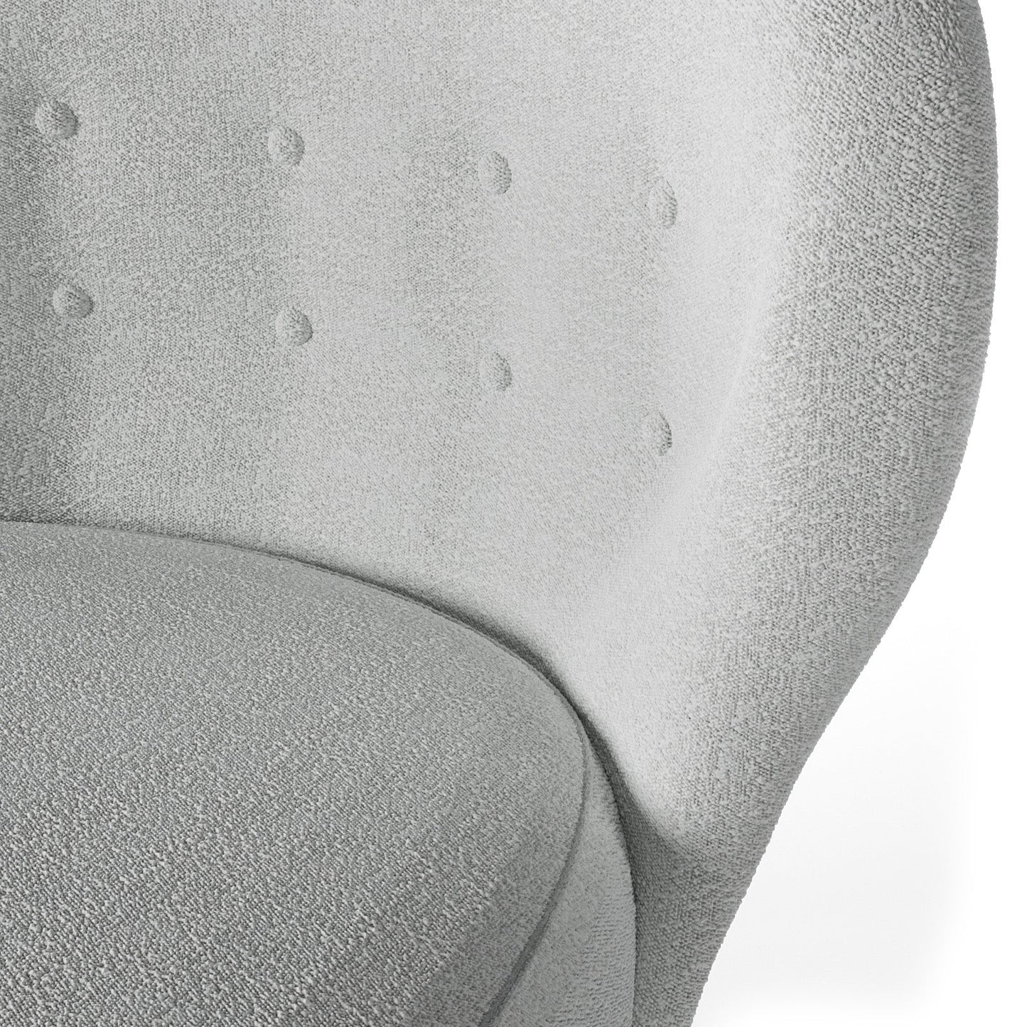 Scandi-Inspired Soft White Bouclé Occasional Arm Chair