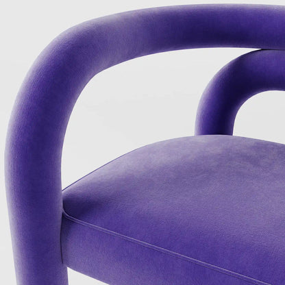 Minimalist Tubular Accent Chair with Geometric Support Silhouette