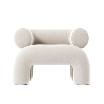 The Omni Lounge: Modern Avant-Garde Sculptural Chair in Pine Velvet