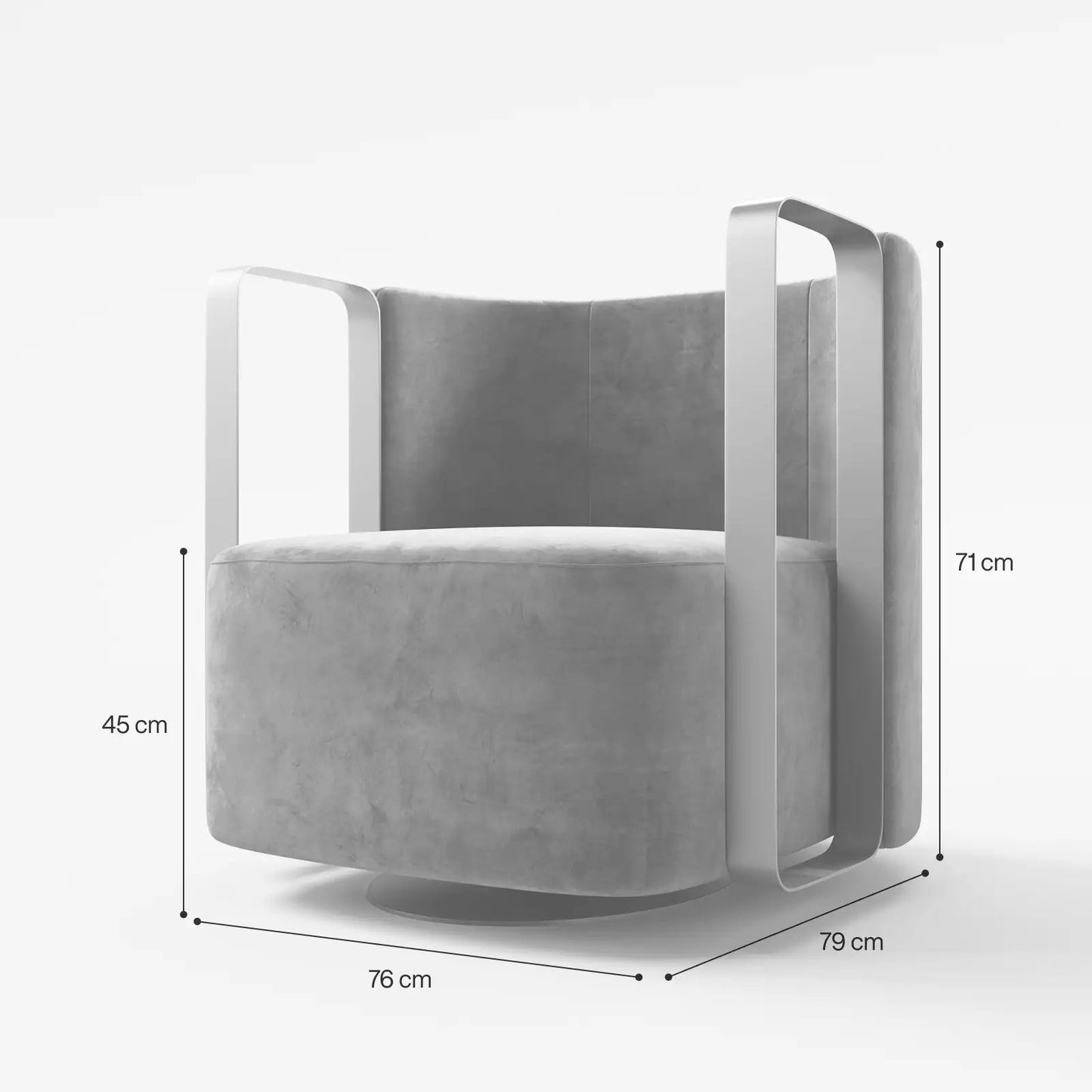 Bold Metallic and Velvet Club Arm Chair