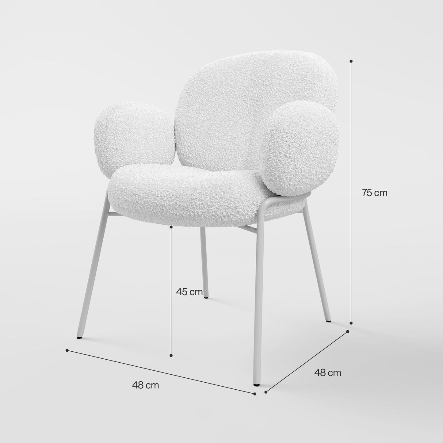 Cloud-Puff Boucle Dining Chair