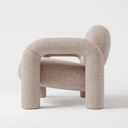 Modern Royal Blue Lounge Chair with Oversized Cylindrical Legs