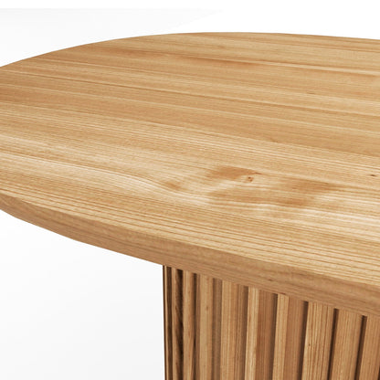 The Augustus Oval Table: Modern Architectural Centerpiece in Fluted Oak