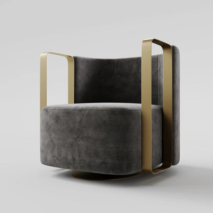 Bold Metallic and Velvet Club Arm Chair