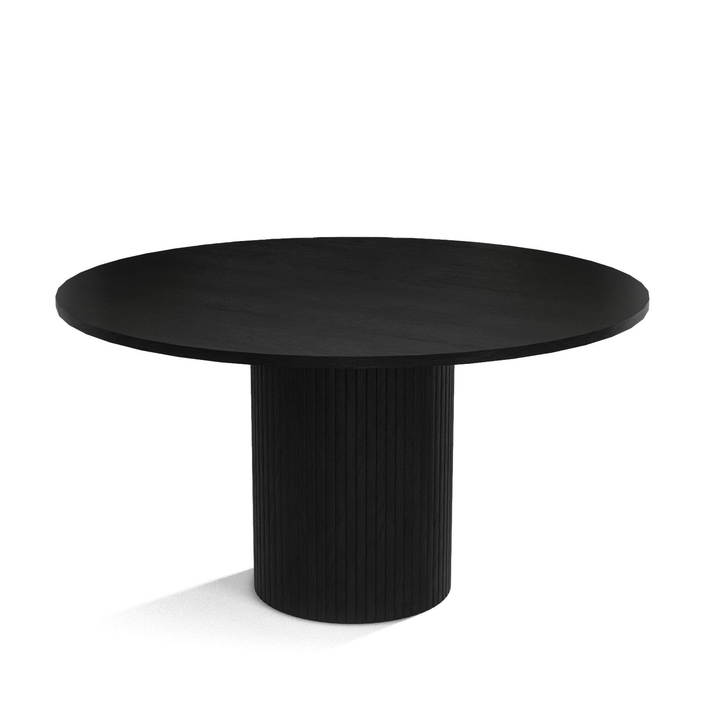 Modern Architectural Cafe Table with Vertical Fluted Column Support