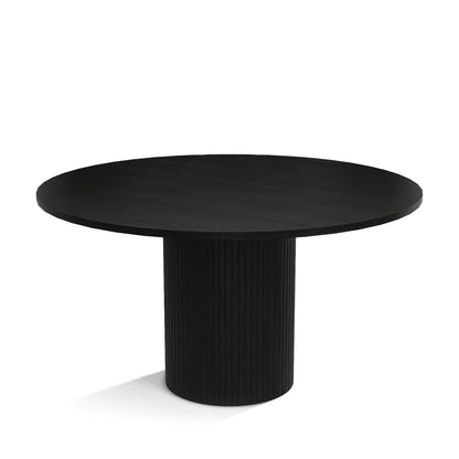 Modern Architectural Cafe Table with Vertical Fluted Column Support