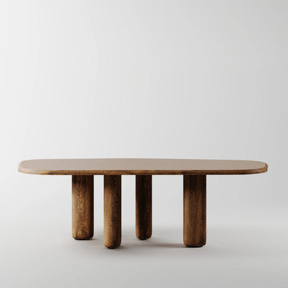 The Aurum Pillar Table: Modern Marble Top with Three Gleaming Brass-Tone Supports