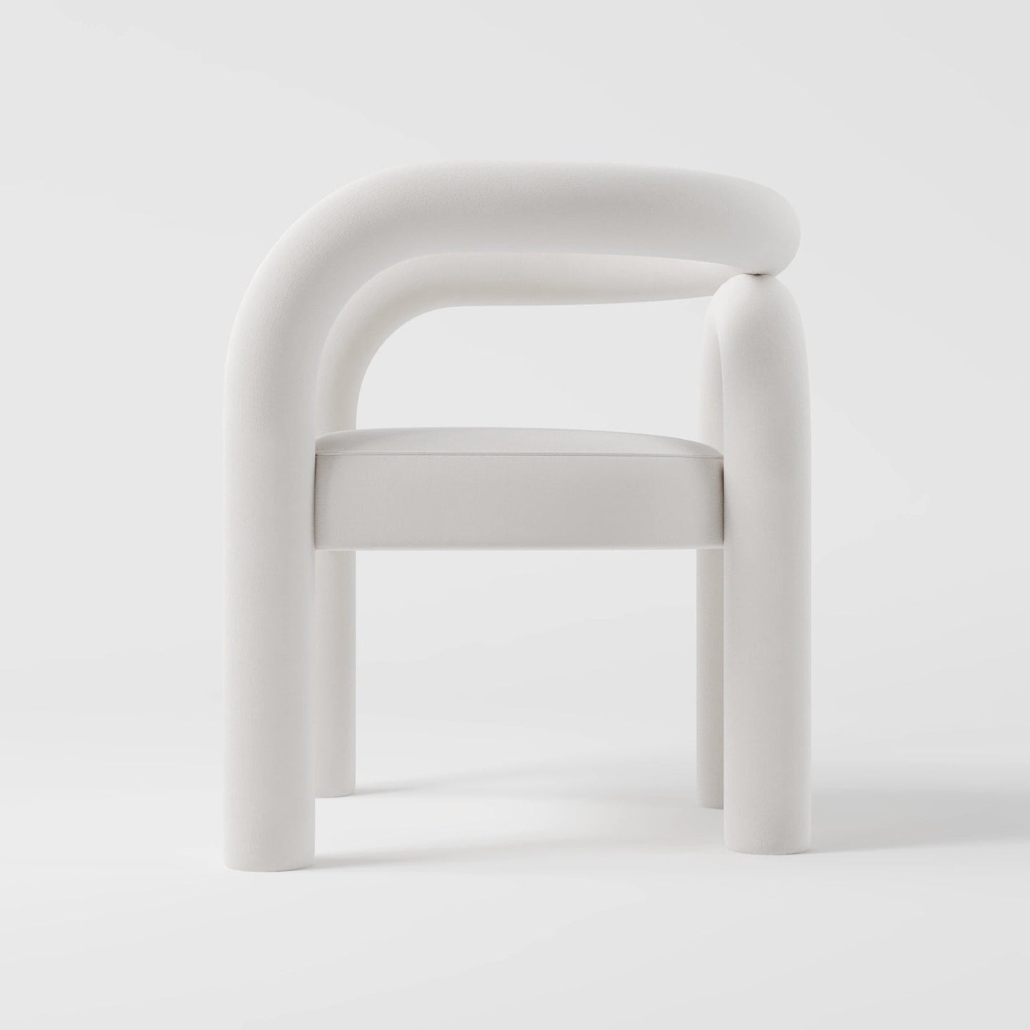 Minimalist Tubular Accent Chair with Geometric Support Silhouette