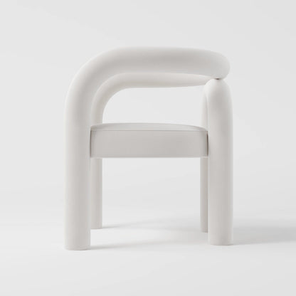 Minimalist Tubular Accent Chair with Geometric Support Silhouette